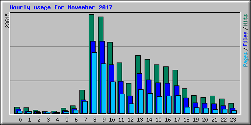 Hourly usage for November 2017