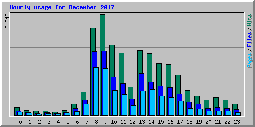 Hourly usage for December 2017