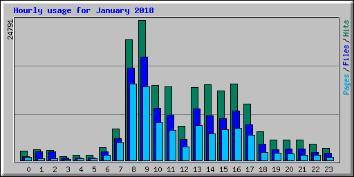 Hourly usage for January 2018